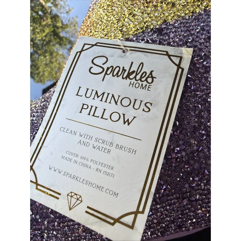 Sparkles Home Luminous Pillow- Witch Hat-purple With Stars-Halloween